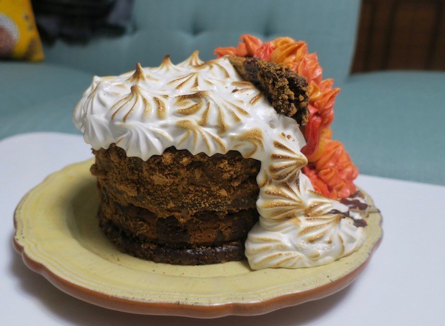 Vegan Campfire S'mores Cake (a.k.a. The <i>When this kind of Fire starts, it is very hard to put out</i> Cake)
